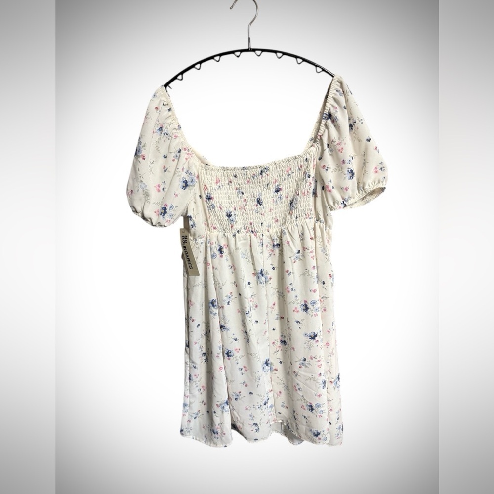 No Boundaries Floral Mini Dress - Cream and Pink - Picture 2 of 4